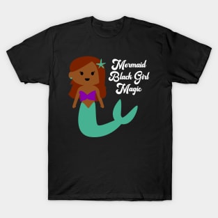 African American Black Girl Mermaid T-Shirt